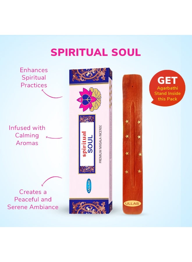 Ullas Spiritual Soul Agarbathi Premium Masala Incense Sticks with Floral Fragrance (80 Sticks) With Stick Holder - Image 2